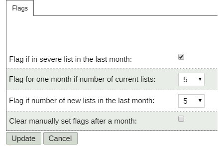 Flags Settings